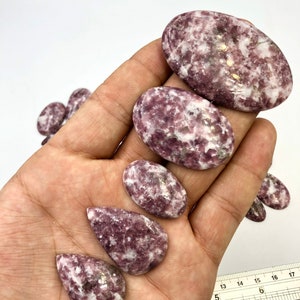 Cabochão de lepidolite natural, qualidade AAAA para fazer joias, embrulho de fio, cura reiki