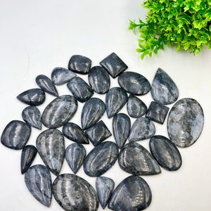 Cabochão Larvikite 100% natural Maravilhosa qualidade superior para fazer joias artesanais embrulhadas em arame e para cura de reiki e meditação
