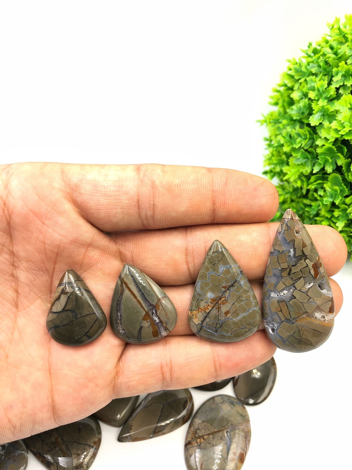 100 Natural Premium Quality Smooth Gray Jasper. Unique Item Etsy