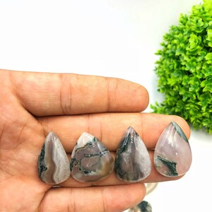 Cabochão de ágata musgo 100% natural de alta qualidade. Item exclusivo, melhor para fazer embrulhos de arame feitos à mão para cura de joias.