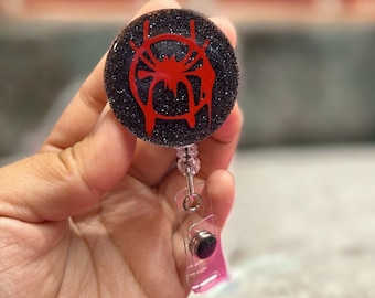 Spiderman Badge Reel Interchangeable Retractable Reel