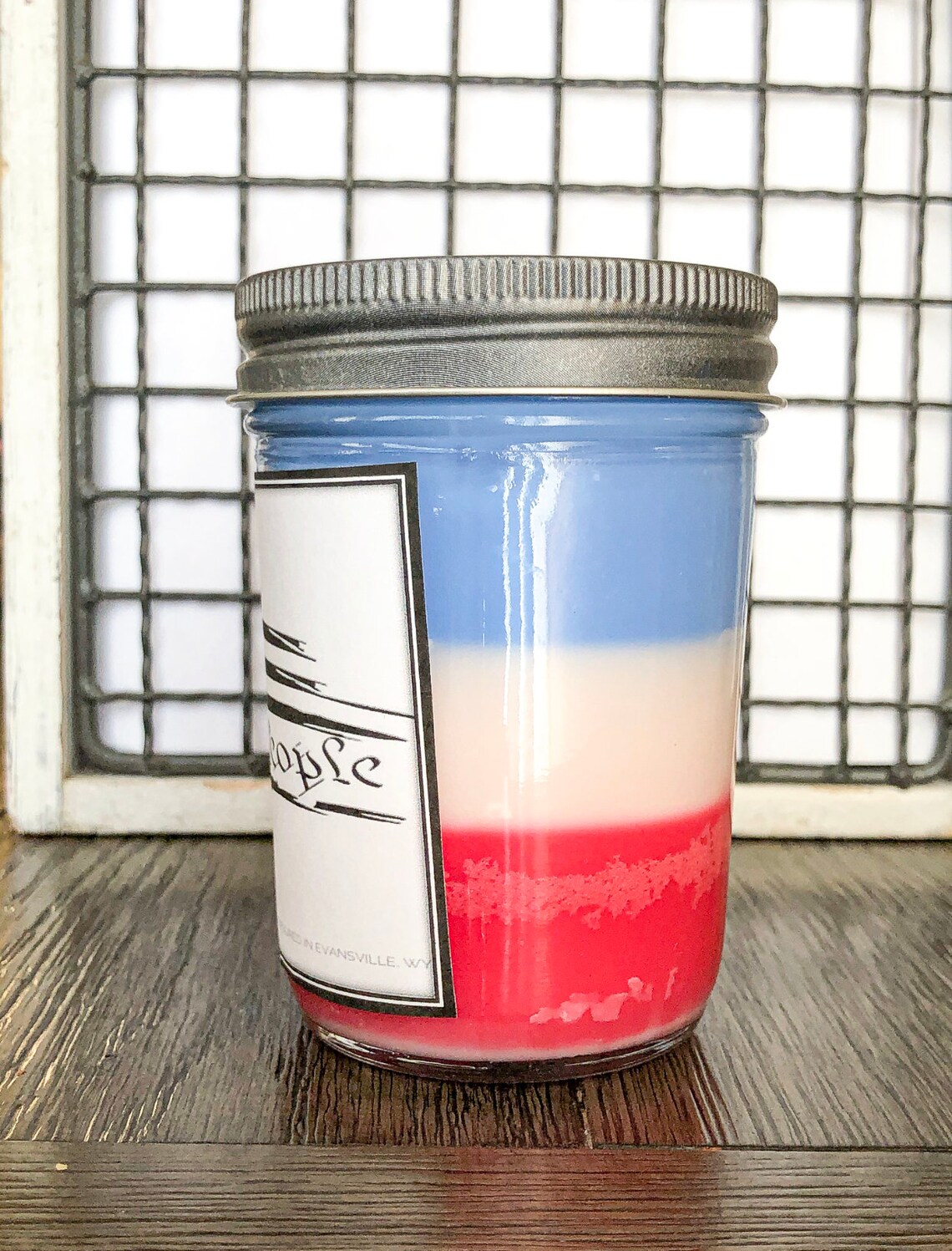 Patriotic candle red white and blue candle Fourth of July Etsy
