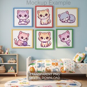 Cute Kittens in PNG format and SVG 200dpi High Quality | Gatitos para imprimir en cuadros o camiseta o donde quieras.
