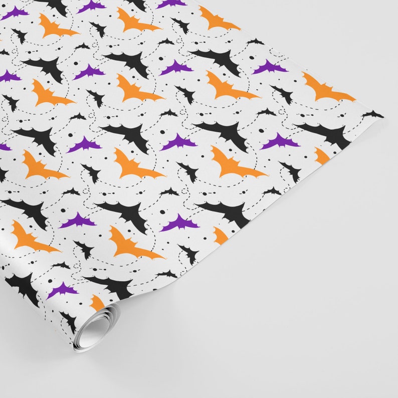Halloween Bats Wrapping Paper Luxury Gift Wrap Halloween Etsy