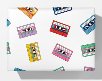 Cassette Tape Pattern Wrapping Paper: Luxury Music Gift Wrap