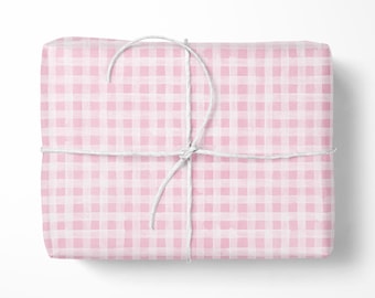 Pink Gingham Wrapping Paper - Luxury Gift Wrap