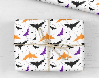 Halloween Bats Wrapping Paper - Luxury Gift Wrap - Halloween Gift Wrap - Decorative Paper - Bats Wrapping