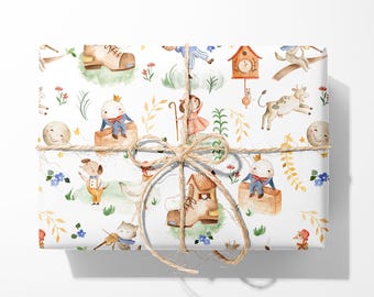 Nursery Rhyme Wrapping Paper - Luxury Gift Wrap - Children's Wrapping Paper
