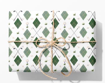 Golf Gift Wrap - Golf Course Wrapping Paper - Golfer Gift Wrapping Paper