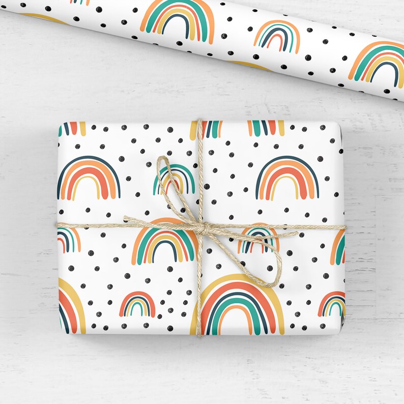 Rainbow Wrapping Paper Luxury Gift Wrap Birthday Gift Wrap Etsy