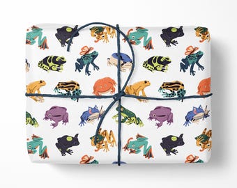 Exotic Frog and Toad Wrapping Paper - Animal Illustrated Wrapping Paper - Large Wrapping Paper Roll