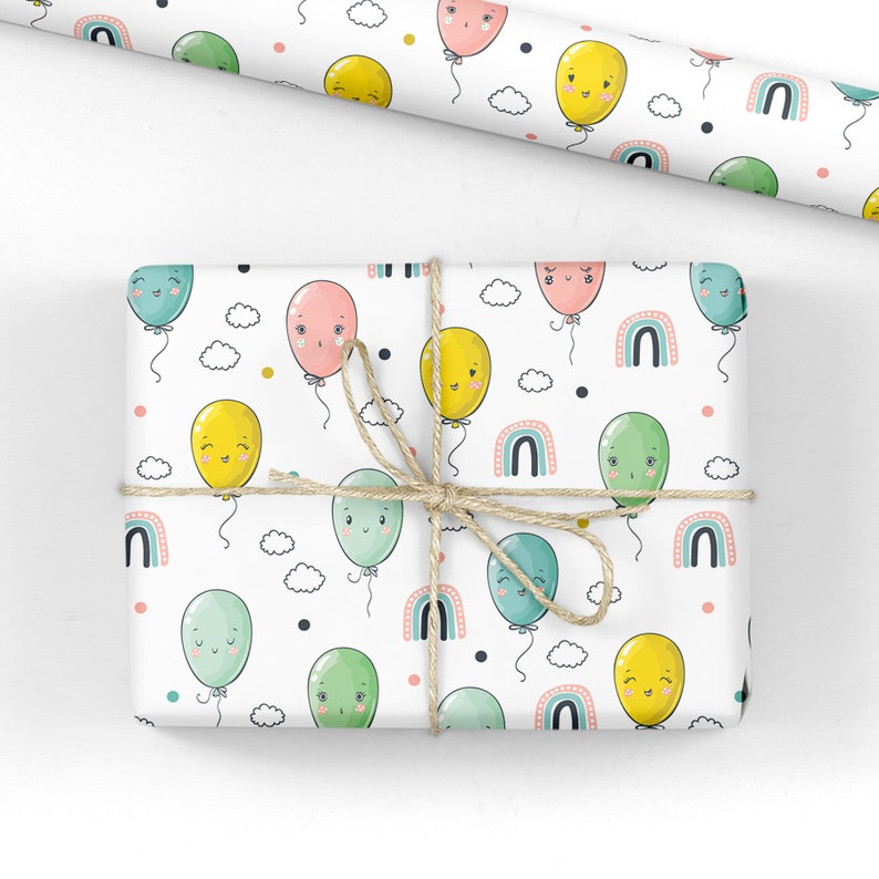 Birthday Balloons Wrapping Paper Luxury Gift Wrap Birthday Etsy