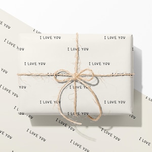 I Love You Wrapping Paper - Luxury Gift Wrap Roll - Anniversary Gift Wrapping