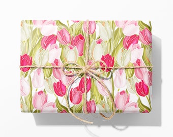 Tulip Wrapping Paper - Luxury Gift Wrap - Anniversary Gift Wrap - Spring Floral Wrapping Paper