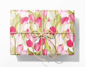 Tulip Wrapping Paper - Luxury Anniversary Gift Wrap - Spring Floral Wrapping Paper