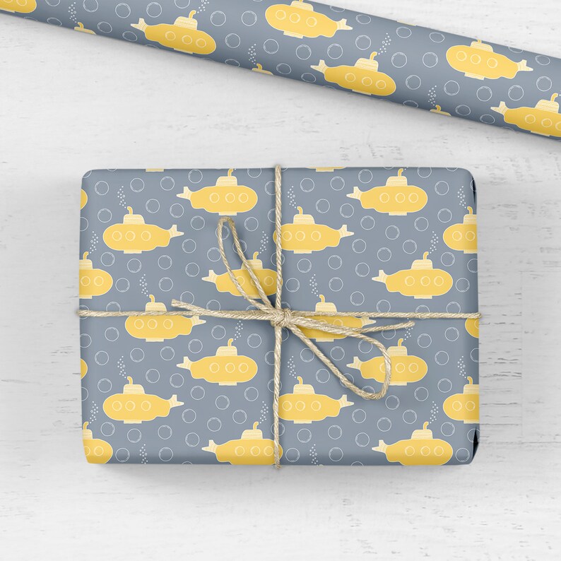 Yellow Submarine Wrapping Paper Luxury Gift Wrap Birthday Etsy