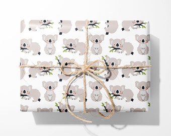 Papel de regalo con estampado de koalas: un bonito papel de regalo con estampado animal