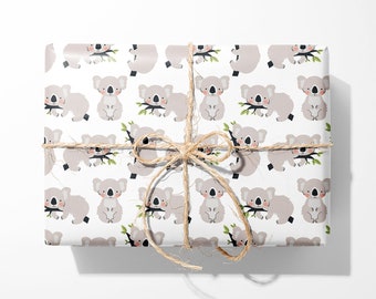 Koala Wrapping Paper - Cute Animal Gift Wrap - Koala Gift Wrap - Wrapping for kids - Recyclable Wrapping Paper