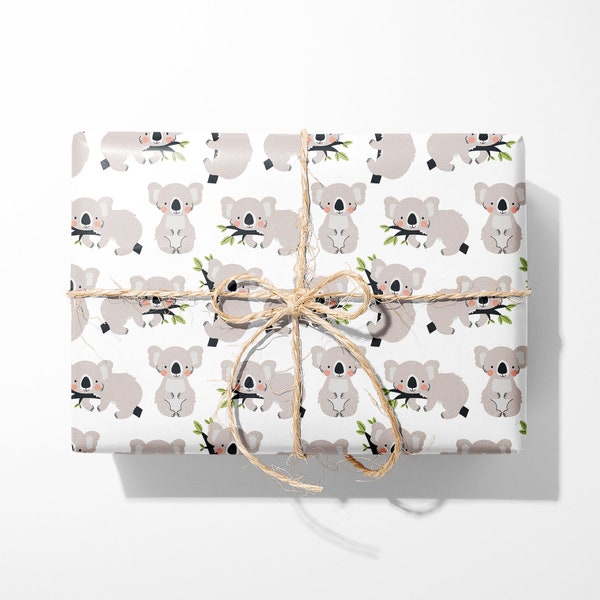 Koala Wrapping Paper - Cute Animal Gift Wrap - Koala Gift Wrap - Wrapping for kids - Recyclable Wrapping Paper