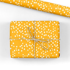 Yellow Polka Dots Wrapping Paper Sheet - Eco Friendly Recyclable Premium Gift Wrap - Luxury Gift Wrap Rolls