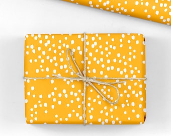 Yellow Polka Dots Wrapping Paper - Luxury Gift Wrap Rolls