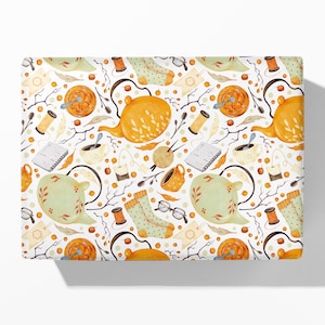 Illustrated Autumn Wrapping Paper - Fall Gift Wrap Roll