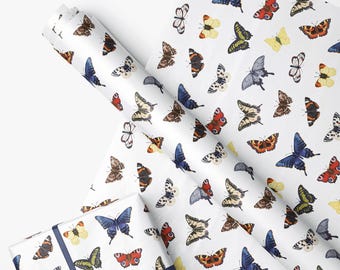 Butterfly Wrapping Paper: Illustrated Animal Print