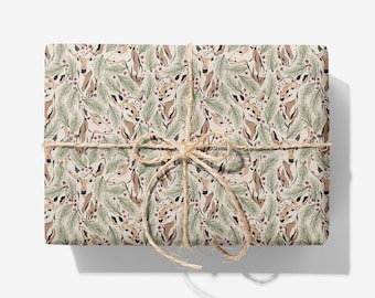 Deer Wrapping Paper - Animal Illustrated Gift Wrap