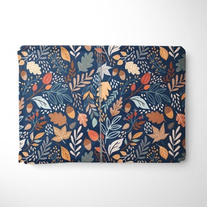 Autumn Wrapping Paper - Luxury Blue Gift Wrap - Fall Gift Wrap - Autumn Leaf Wrapping - Blue Wrapping Paper