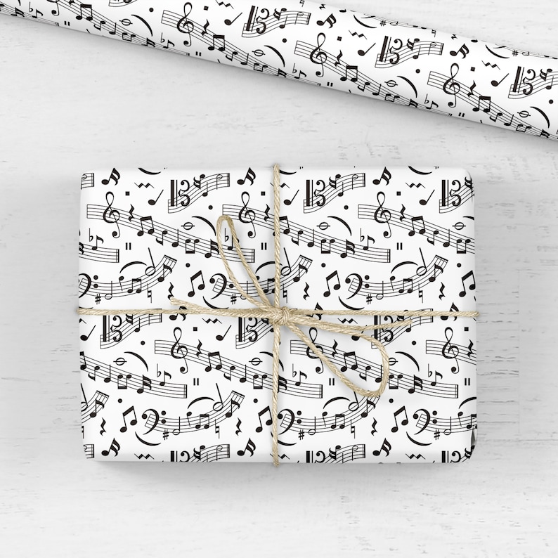 Music Notes Wrapping Paper Luxury Gift Wrap Music Gift Etsy UK