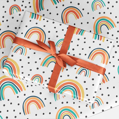 Rainbow Wrapping Paper Luxury Gift Wrap Birthday Gift Wrap Etsy