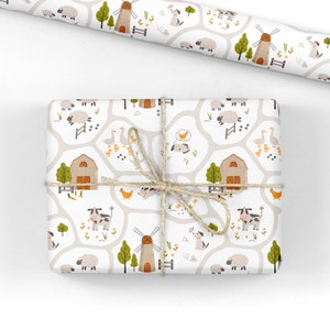 Farmyard Wrapping Paper - Luxury Gift Wrap - Farm Animals Gift Wrap - Wrapping for kids