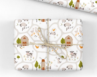 Farm Animals Gift Wrap - Luxury Farmyard Wrapping Paper