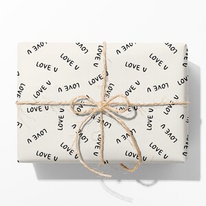 Love U Wrapping Paper - Luxury Gift Wrap Roll - Anniversary Gift Wrapping