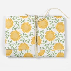 Sunflower Wrapping Paper - Luxury Gift Wrap - Sunflower Gift Wrap - Floral Wrapping - Recyclable Wrapping Paper