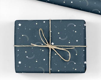 Shooting Star Gift Wrap – Luxury Blue Wrapping Paper