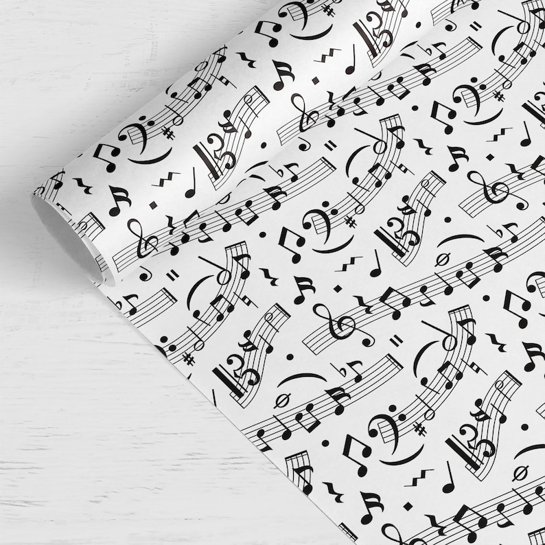 Music Notes Wrapping Paper Luxury Gift Wrap Music Gift Etsy UK