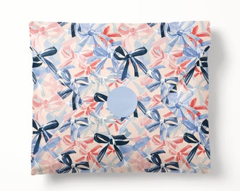 Pink and Blue Bow Wrapping Paper - Luxury Gift Wrap - Birthday Gift Wrap - Pretty Bow Gift Wrap