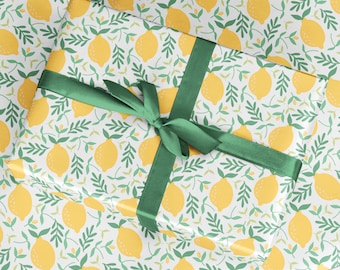 Lemon Wrapping Paper - Luxury Yellow Gift Wrap - Lemon Gift Wrap - Scrapbook Paper - Lemon Print