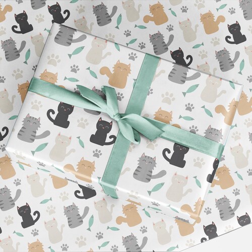 Animal Lovers Wrapping Paper Love Cats Wrapping Paper Etsy UK