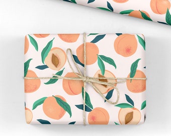 Peaches Wrapping Paper - Luxury Gift Wrap - Peaches Gift Wrap - Mothers Day Wrapping - Recyclable Wrapping Paper