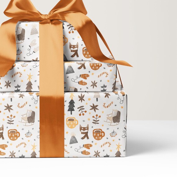Cozy Christmas Wrapping Paper - Festive Gift Wrap Roll