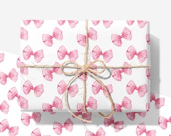 Pink Ribbon Wrapping Paper - Polka Dot Bow Gift Wrap Roll