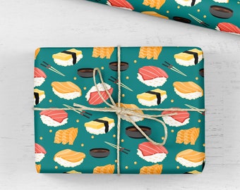Sushi Wrapping Paper - Luxury Gift Wrap - Birthday Gift Wrap - Sushi Wrapping Roll - Recyclable Wrapping Paper