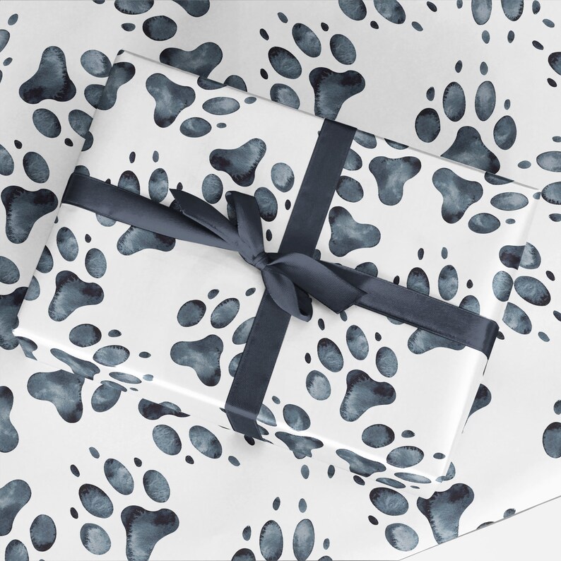 Paw Print Wrapping Paper Luxury Gift Wrap Paw Print Gift image 1