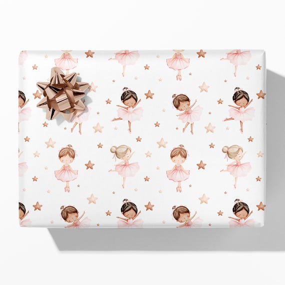 Ballerina Wrapping Paper | Ballet Gift Wrap | Luxury Birthday Wrapping Paper for Girls