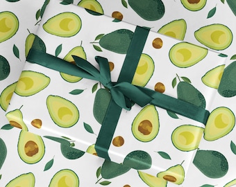 Avocado Wrapping Paper - Luxury Gift Wrap - Avocado Gift Wrap - Scrapbook Paper - Colourful Avocado Print