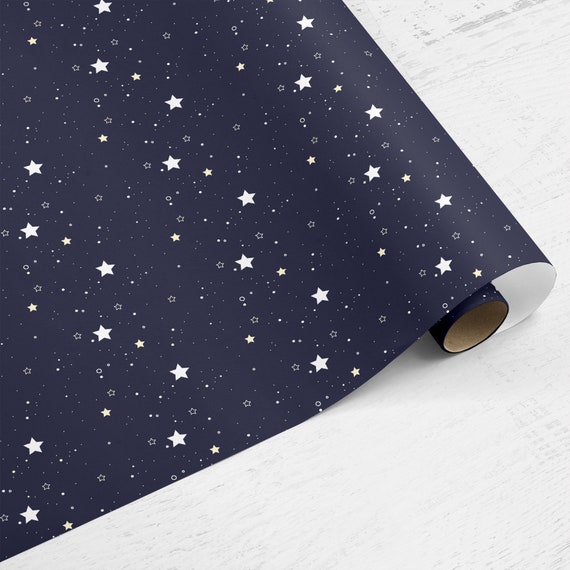 Blue Stars Wrapping Paper Sheets 59cm X 81cm Eco Friendly