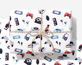 Gaming Console Wrapping Paper - Gamer Gift Wrap