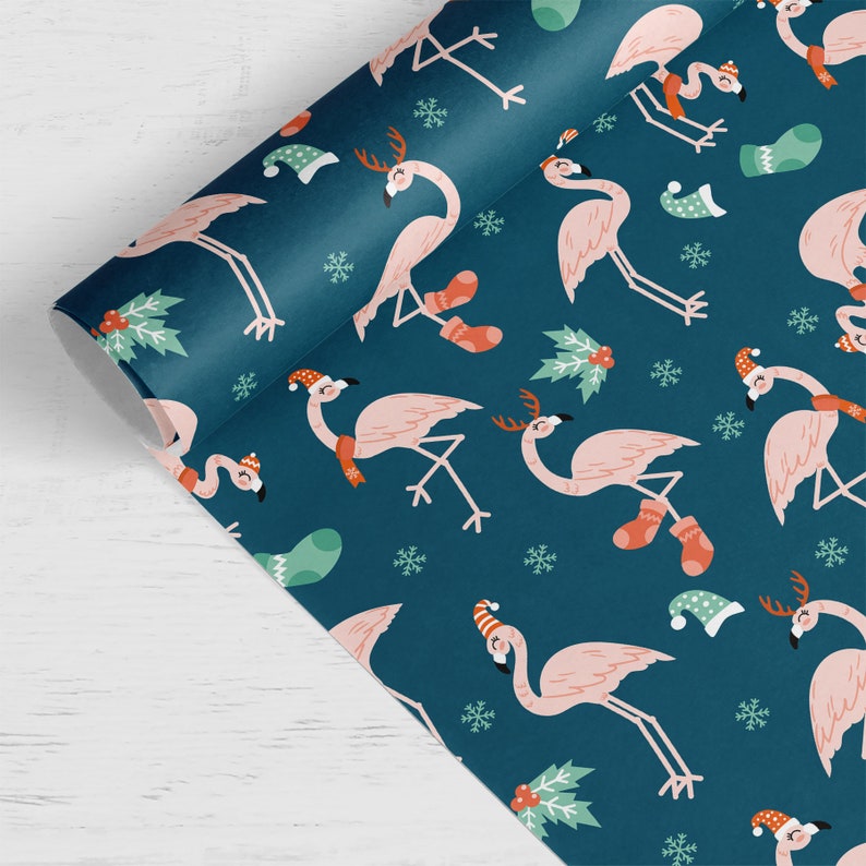 Flamingo Christmas Wrapping Paper 